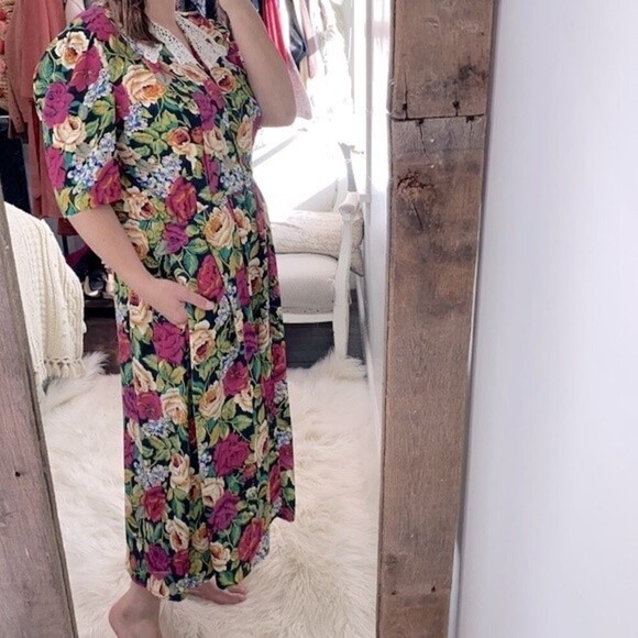 Vintage floral maxi dress size 12 - Picture 2 of 9